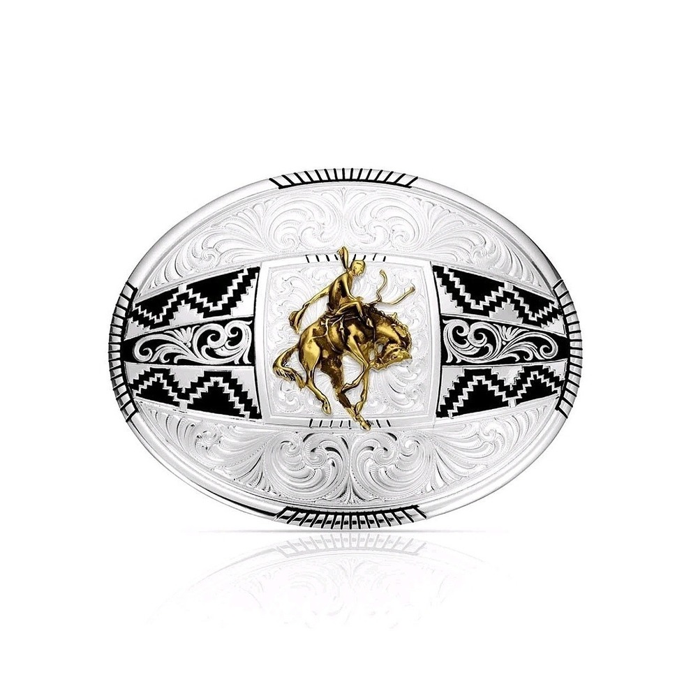 Montana Silversmiths American Made Aztec Bucking Horse Buckle NEW - MSRP $160